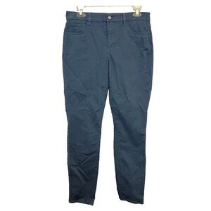 LOFT Women Sateen Skinny Ankle Pants Sz 4 Blue Gray Mid Rise Five Pocket Casual